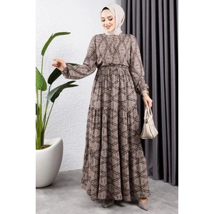 Orchid Style bağcıklı Desenli Viskon Elbise