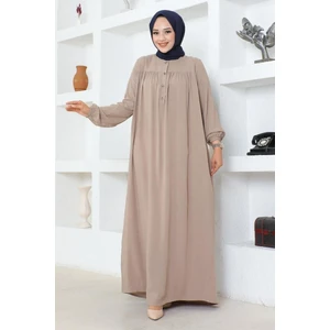 Orchid Style yarım Düğmeli Viskon Elbise