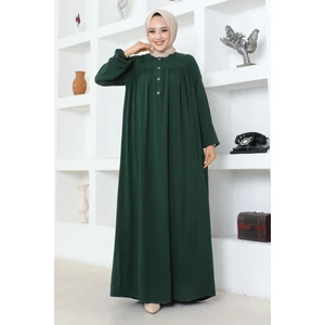 Orchid Style yarım Düğmeli Viskon Elbise