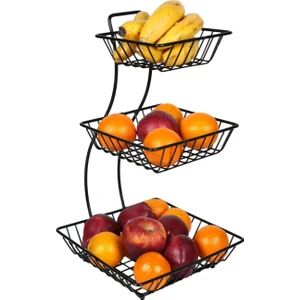 Meyvelik Kare Üç Katlı Siyah