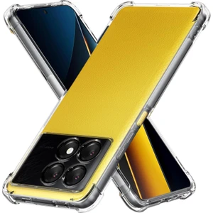 Caseworld Xiaomi Poco X6 Pro Kapak Kamera Korumalı Airbag Antishock Köşe Korumalı Şeffaf Silikon Kılıf