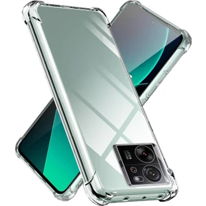 Caseworld Xiaomi Mi 13T Pro Kapak Kamera Korumalı Airbag Antishock Köşe Korumalı Şeffaf Silikon Kılıf