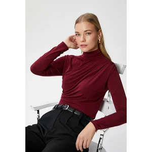 Kadın Moon Büzgülü Bordo Sandy Bluz