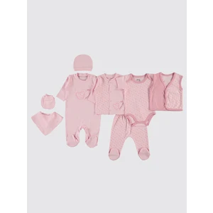 Civil Baby Kız Bebek 8'li Zıbın Setleri 0-1 Ay Pembe