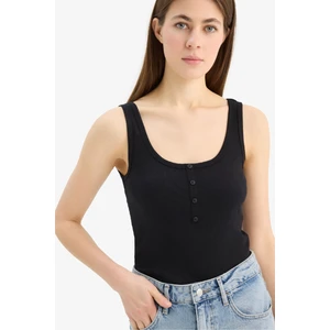 Slim Fit Dar Kesim Kare Yaka Fitilli Kaşkorse Atlet E2173AX25SP