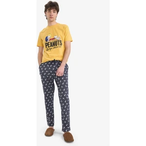 Snoopy Regular Fit Pijama Takımı Kısa Kollu Üst Beli Bağcıklı Uzun Alt E0495AX25SP