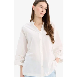 Relax Fit Apaş Yaka Basic Düz Uzun Kollu Gömlek D5444AX25SP