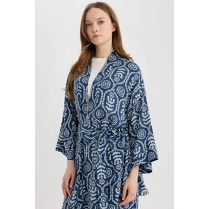 Relax Fit Desenli Kuşaklı Kimono D5443AX25SP