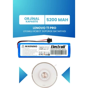 Lenovo T1 Pro Uyumlu Batarya (ORJİNAL KAPASİTE) 5200mah Pil Robot Süpürge Bataryası