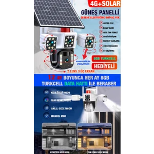 3030 - Güneş Panelli | Sım Kartlı |  8gb Data Hattı  | 128GB Sd Kart | 6mp | 2 Lens 3 Ekran | 2 Yönlü Konuşma | Gece Renkli | Uzaktan Izleme