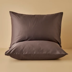 Bella Maison Pamuk Saten Supreme 2'li Yastık Kılıfı Kahverengi (50 x 70  cm )