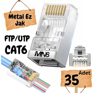 M117XF Cat6 Jack/35 Adet-Metal Ez/yeni Nesil RJ45 Cat6-8p/8c Açık Uçlu/cat6 Konnektör