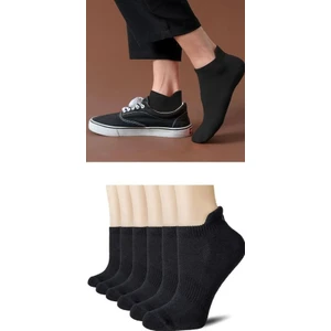 Ozzy Socks 6 Çi̇ft Logosuz Siyah Arkasi Çekmeli̇ Pamuklu Teni̇s Pati̇k