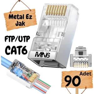 M117XF Cat6 Jack/90 Adet-Metal Ez/yeni Nesil RJ45 Cat6-8p/8c Açık Uçlu/cat6 Konnektör