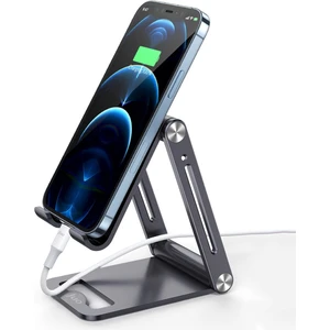 Alüminyum Katlanabilir Metal Masaüstü Telefon Tutucu Standı Uzay Grisi
