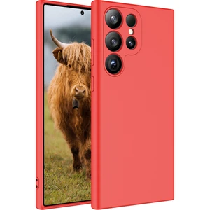 Case 4U Galaxy S25 Ultra Kılıf Kamera Korumalı İçi Kadife Logosuz Mara Lansman Silinebilir Kılıf Kırmızı