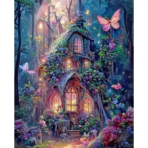 Bilteknik 5d Elmas Boncuk Boyama Seti Dağ Evi Temalı 30x40 Cm Renkli Tasarım