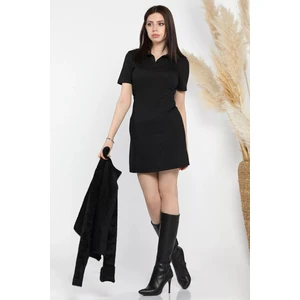 Kadın Polo Yaka Fitilli Elbise