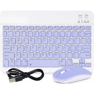 M.tk moveteck Üniversal Tablet Telefon iPad Tüm Cihazlara Uyumlu Kablosuz Taşınabilir Renkli Bluetooth Klavye ve Mause Seti