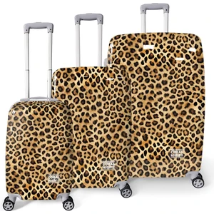 Coral High Kahverengi Leopar Desenli Pc 3'lü Valiz Seti 16840