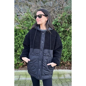 Love The Wind Peluşlu Damla Desen Kapitone  Mont