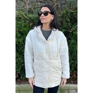 Love The Wind Peluşlu Damla Desen Kapitone  Mont