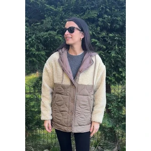 Love The Wind Peluşlu Damla Desen Kapitone  Mont