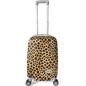 Coral High Kahverengi Leopar Desenli Pc Kabin Boy Valiz (50CM) 16841