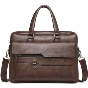 Deri Erkek Messenger Çanta Vintage Su Geçirmez Deri Evrak Çantası Omuz Çantası (Yurt Dışından)