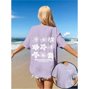 Kadın Peace And Love Baskılı Oversize T-Shirt