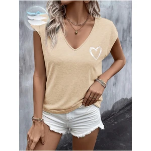 Tiny Heart Baskılı Kadın Oversize Salas T-Shirt Boyfriend
