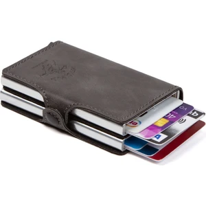 Gri Deri Rfıd Alüminyum Çift Mekanizmalı Kartlık ve Cüzdan NEW027