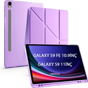 Samsung Galaxy Tab S10 Lite FE/S10/S9 FE/S9 Kılıf Kalem Bölmeli Trifolding Case(12.4inç Değildir)