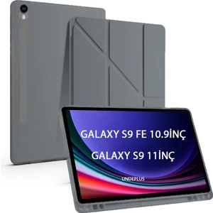 Samsung Galaxy Tab S10 Lite FE/S10/S9 FE/S9 Kılıf Kalem Bölmeli Trifolding Case(12.4inç Değildir)