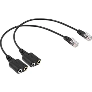 Kulaklık Adaptörü Rj9 Fişi Çift 3,5 mm Ses Soketi Soketi Fiş Rj9 Fiş Adaptörü Dönüştürücü Kablo Telefon Için (Yurt Dışından)