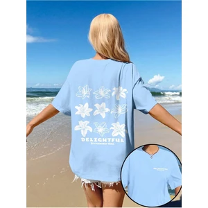 Kadın Peace And Love Baskılı Oversize T-Shirt