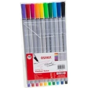 İnce Uçlu İğne Tip Keçeli Kalem Fineliner 10'lu Set Karışık Canlı Renkli Yazı Kalemleri