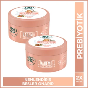 Arko Nem Badem Sütü Yoğun Bakım Kremi 2X250 ml Nemlendirici Etkiyle Cilt Besler