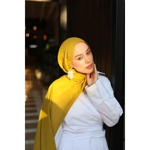 Neo Pamuk Şal Yumuşak Dokulu Oksit Sarı Düz Desen Hafif Gramajlı İtalyan Dikiş Detaylı