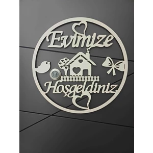 Modern ve Şık Tasarımı ile"Evimize Hoşgeldiniz"Kapı Süsü Mdf
