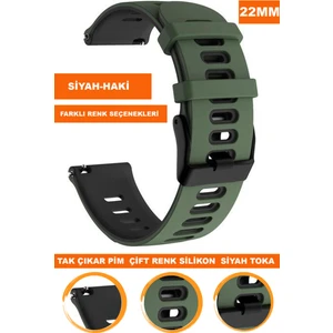 Xiaomi Mi Watch S1-S2 Yuvarlak Kasa Uyumlu 22MM Silikon Saat Kordonu Kayışı A5622MM
