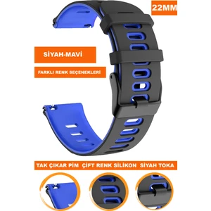 Xiaomi Mi Watch S1-S2 Yuvarlak Kasa Uyumlu 22MM Silikon Saat Kordonu Kayışı A5622MM