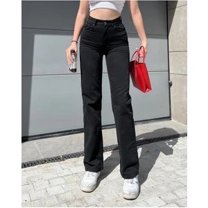 S.i.m.s.i.y.a.h Likralı Bol Paça Salaş Jean Yüksek Bel Wide Leg Kot Pantolon 2024