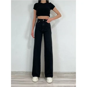 2505 Yüksek Bel Boyfrıend(Salaş) Bol Paça Kot Pantolon