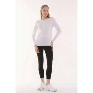 Uzun Kollu Bady Bisiklet Yaka Siyah ve Beyaz Renk