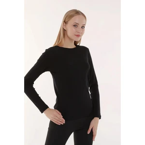 Uzun Kollu Bady Bisiklet Yaka Siyah ve Beyaz Renk