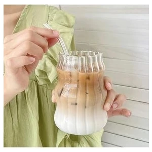 Isıya Dayanıklı Borosilikat Katlı Uzun Burgu Şeklinde Bardak | Kahve ve Sunum Bardağı - 1 Adet 500ML