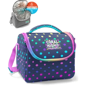 Coral High Lacivert Renkli Puantiyeli Desenli Thermo Beslenme Çantası 22772