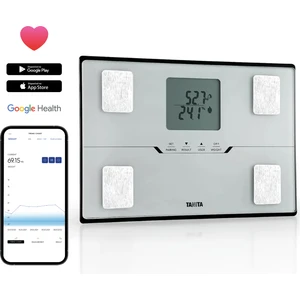 BC 401 White Akıllı Bluetooth Dijital Tartı | Total Yağ, Sıvı, Kas, Kemik Mineral Ölçer Vücut Analiz Tartısı, LCD Ekran