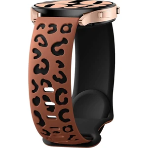 Samsung Galaxy Watch Active 2/gear Sport/s2 Classic/watch 3 41MM Uyumlu Leopar Desenli Siliko Kordon